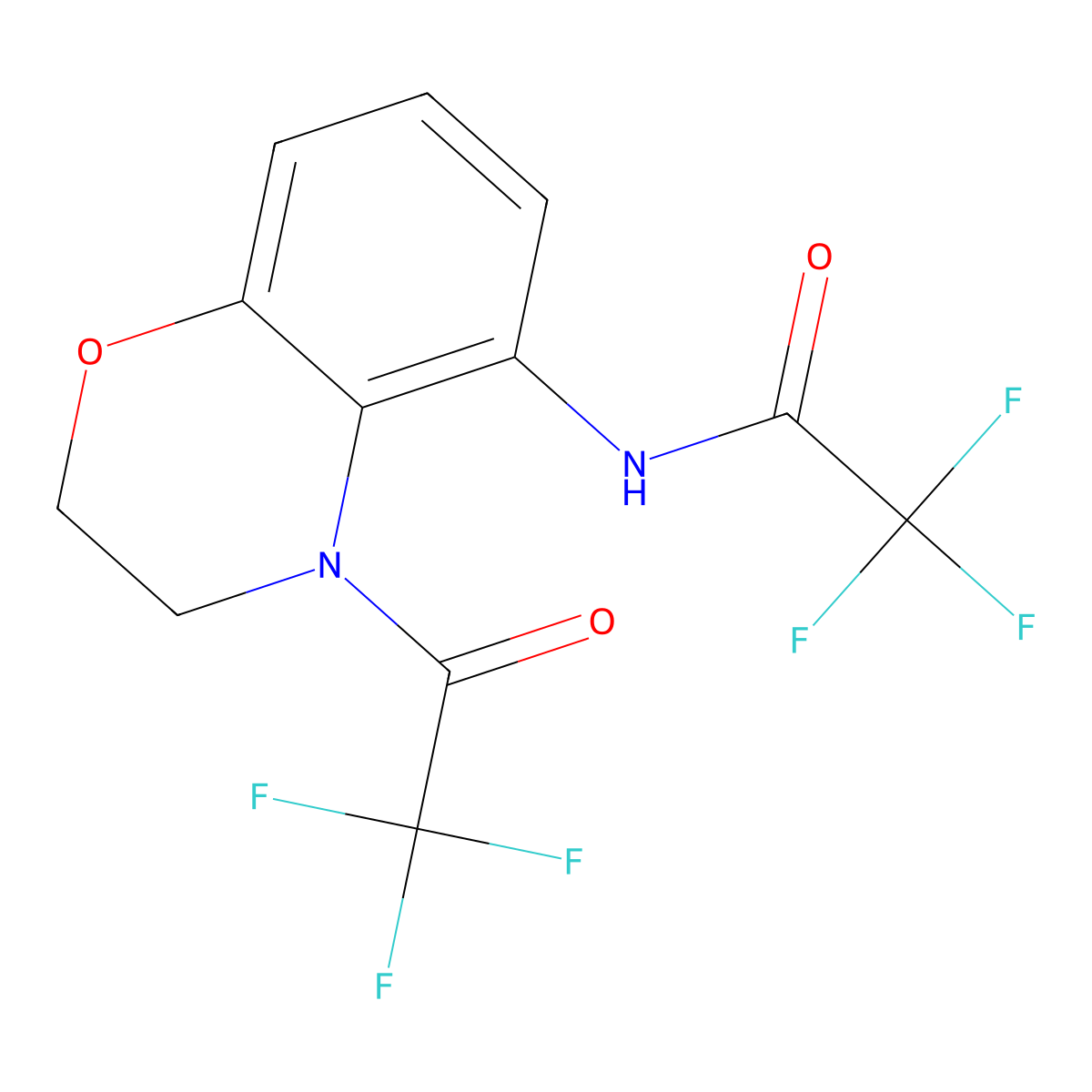 2,2,2-trifluoro-N-[4-(trifluoroacetyl)-3,4-dihydro-2H-1,4-benzoxazin-5-yl]acetamide molecular structure, CAS 1794736-68-7