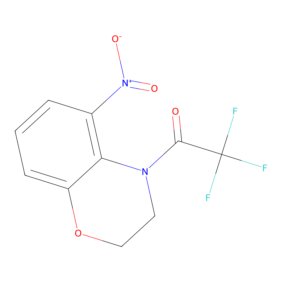 2,2,2-trifluoro-1-(5-nitro-3,4-dihydro-2H-1,4-benzoxazin-4-yl)ethan-1-one molecular structure, CAS 1794736-96-1