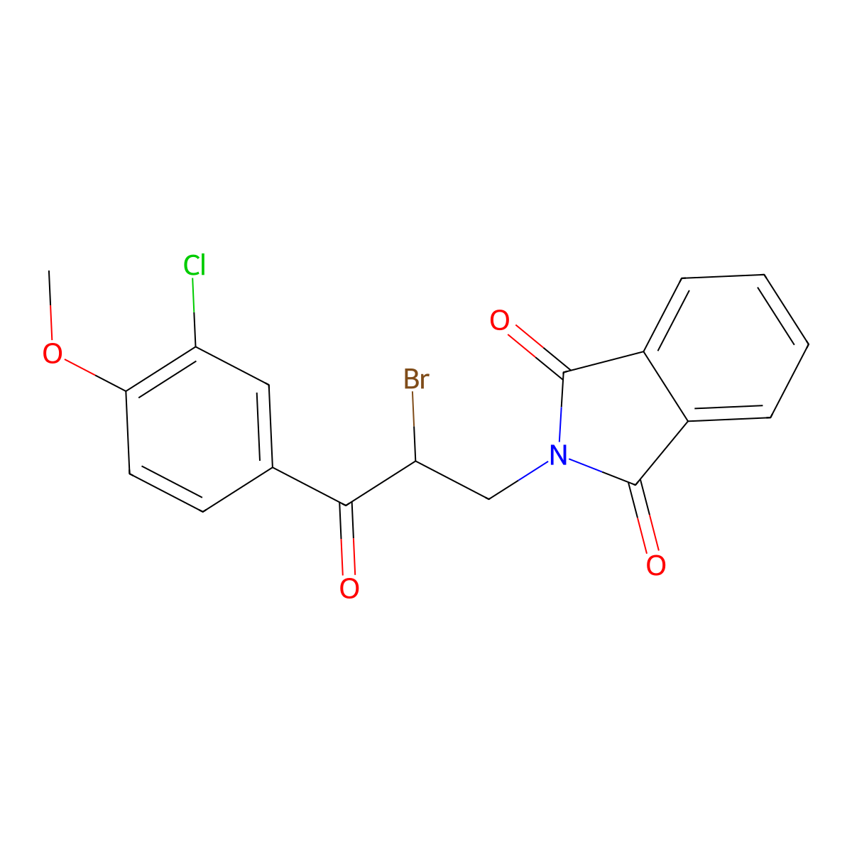 2-[2-bromo-3-(3-chloro-4-methoxyphenyl)-3-oxopropyl]-2,3-dihydro-1H-isoindole-1,3-dione molecular structure, CAS 1794737-09-9