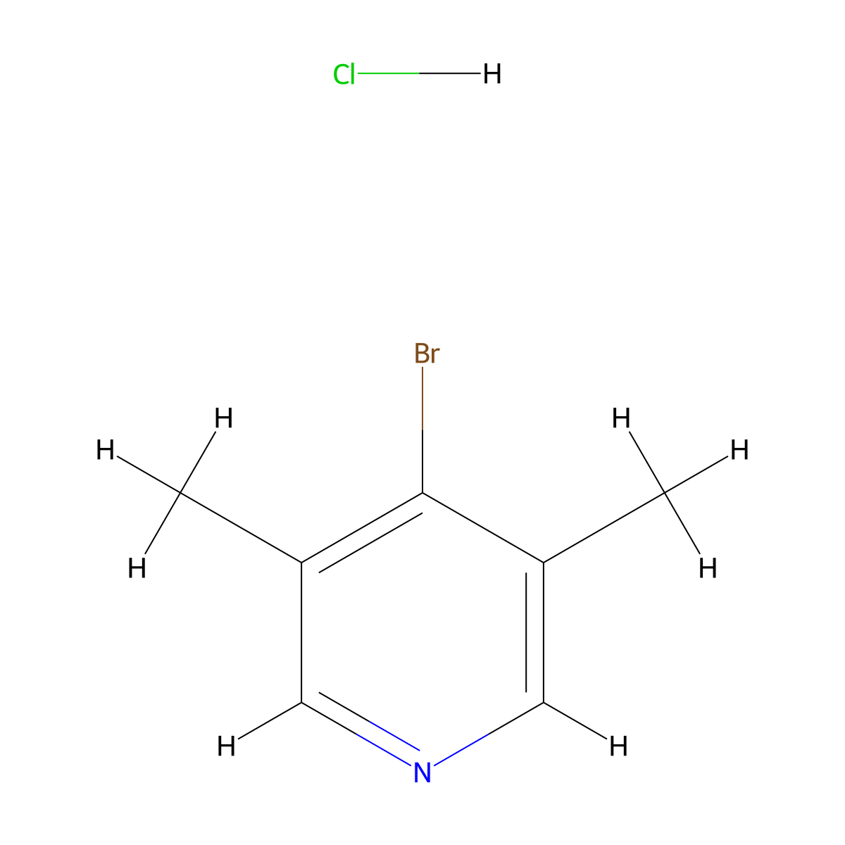 4-Bromo-3,5-dimethylpyridine hydrochloride molecular structure, CAS 1794738-16-1