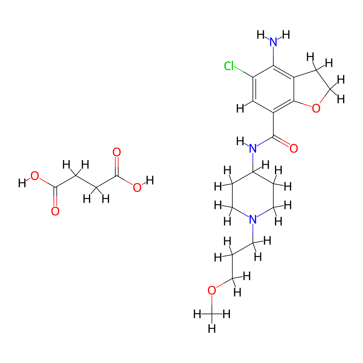 Prucalopride Succinate molecular structure, CAS 179474-85-2