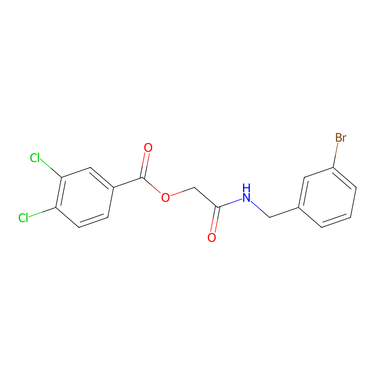 {[(3-Bromophenyl)methyl]carbamoyl}methyl 3,4-dichlorobenzoate molecular structure, CAS 1794741-66-4