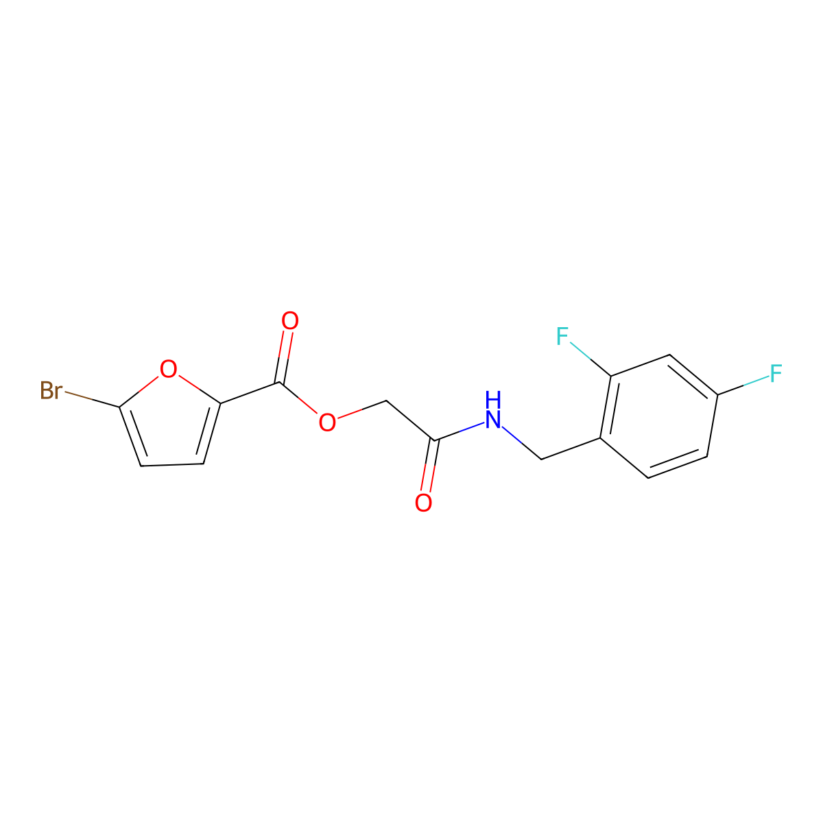 2-((2,4-Difluorobenzyl)amino)-2-oxoethyl 5-bromofuran-2-carboxylate molecular structure, CAS 1794741-78-8