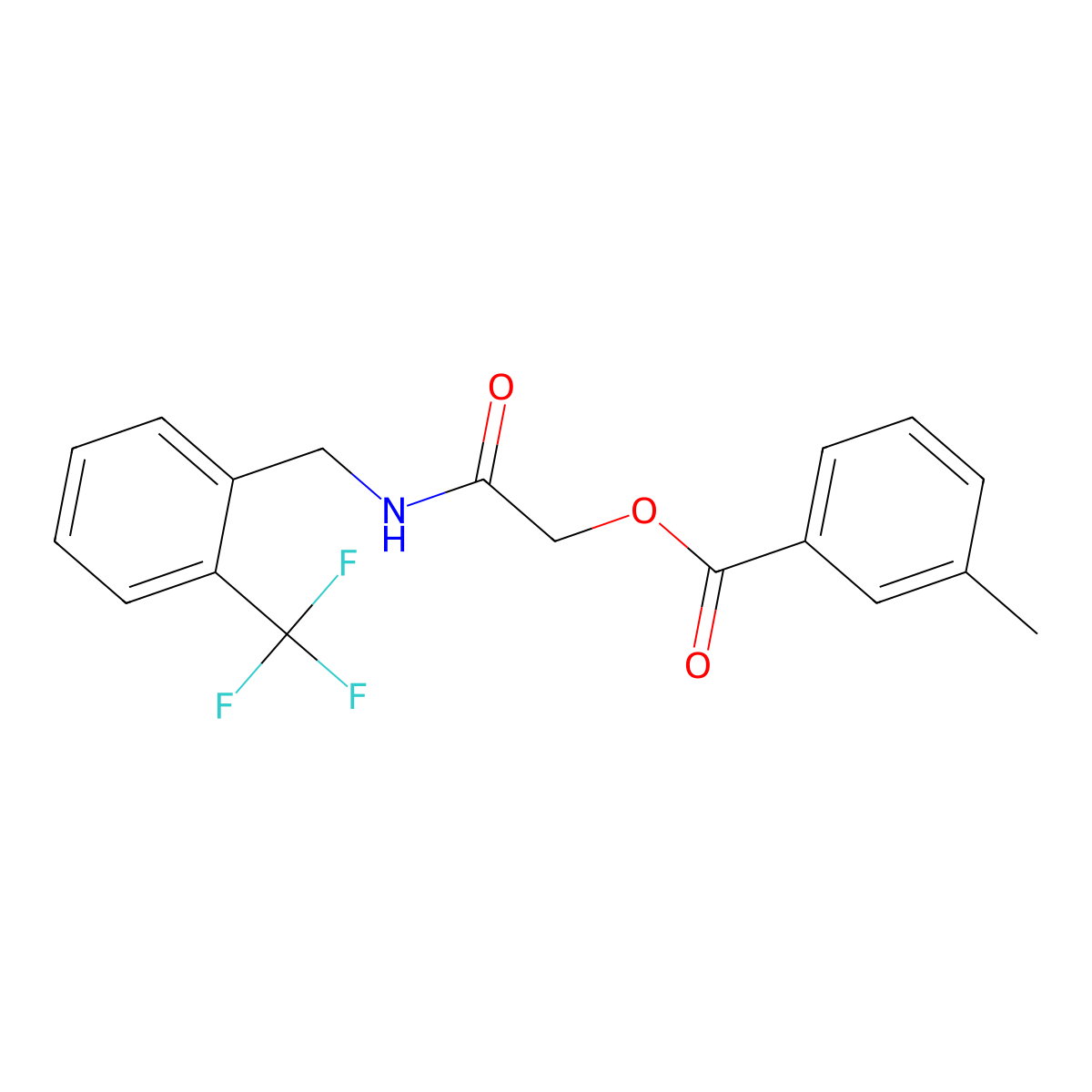 ({[2-(Trifluoromethyl)phenyl]methyl}carbamoyl)methyl 3-methylbenzoate molecular structure, CAS 1794741-87-9