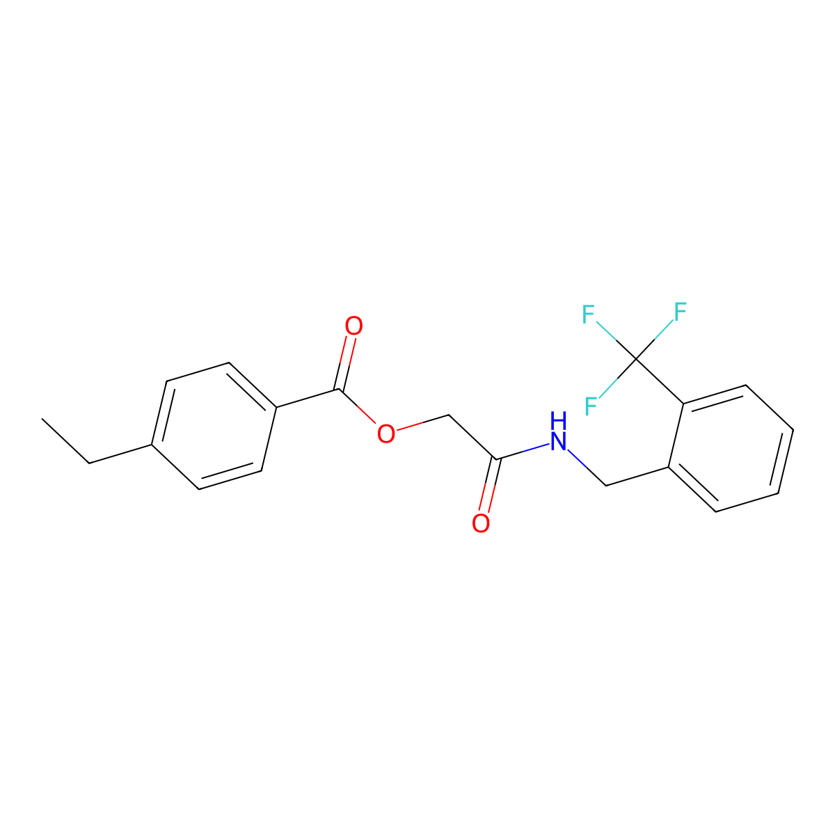 ({[2-(Trifluoromethyl)phenyl]methyl}carbamoyl)methyl 4-ethylbenzoate molecular structure, CAS 1794741-91-5
