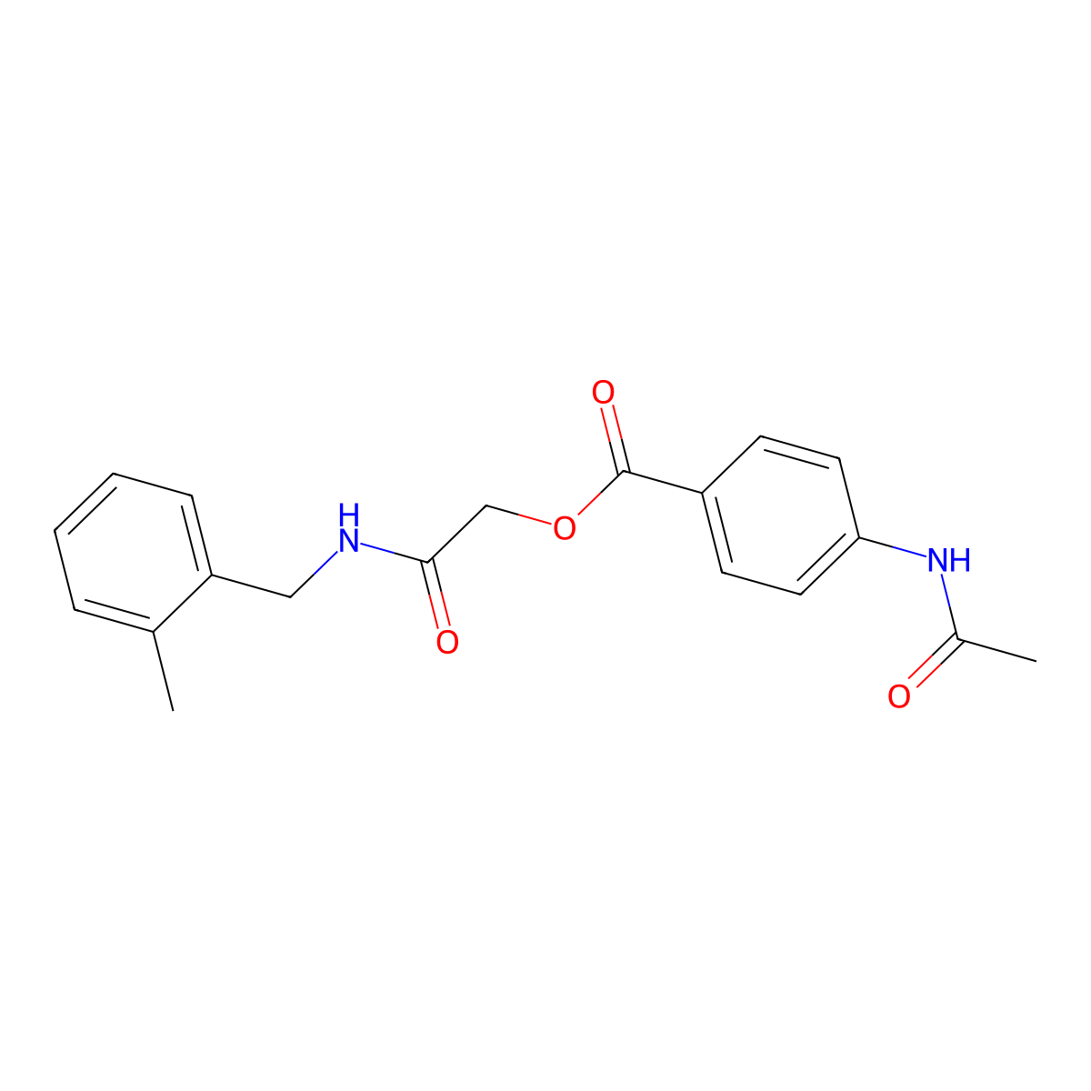[2-[(2-Methylphenyl)methylamino]-2-oxoethyl] 4-acetamidobenzoate molecular structure, CAS 1794741-98-2