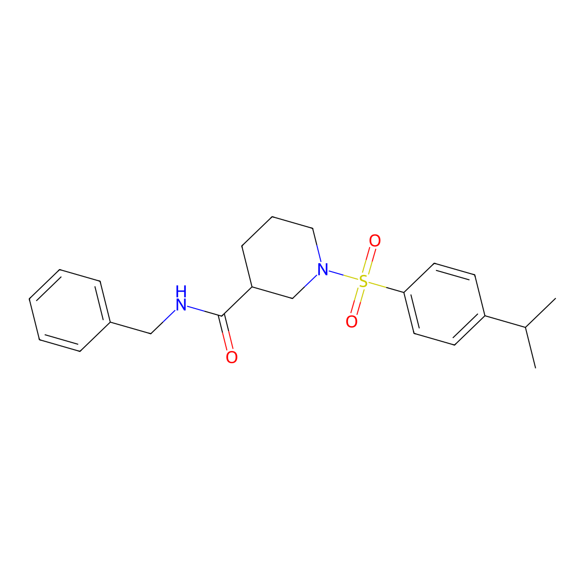 N-benzyl-1-((4-isopropylphenyl)sulfonyl)piperidine-3-carboxamide molecular structure, CAS 1794742-14-5