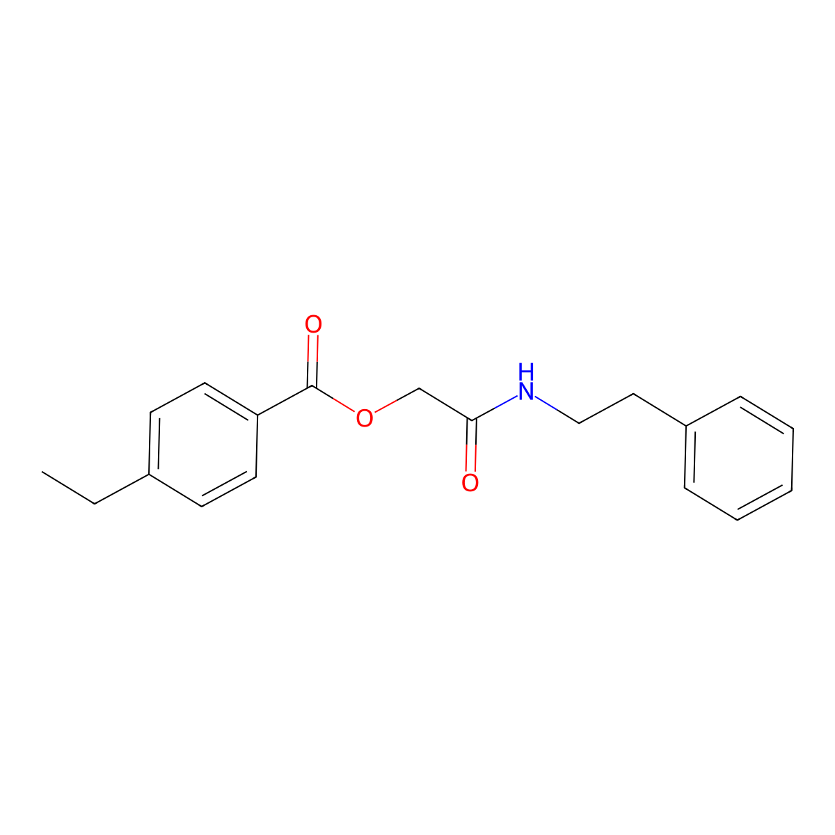 2-Oxo-2-(phenethylamino)ethyl 4-ethylbenzoate molecular structure, CAS 1794751-01-1
