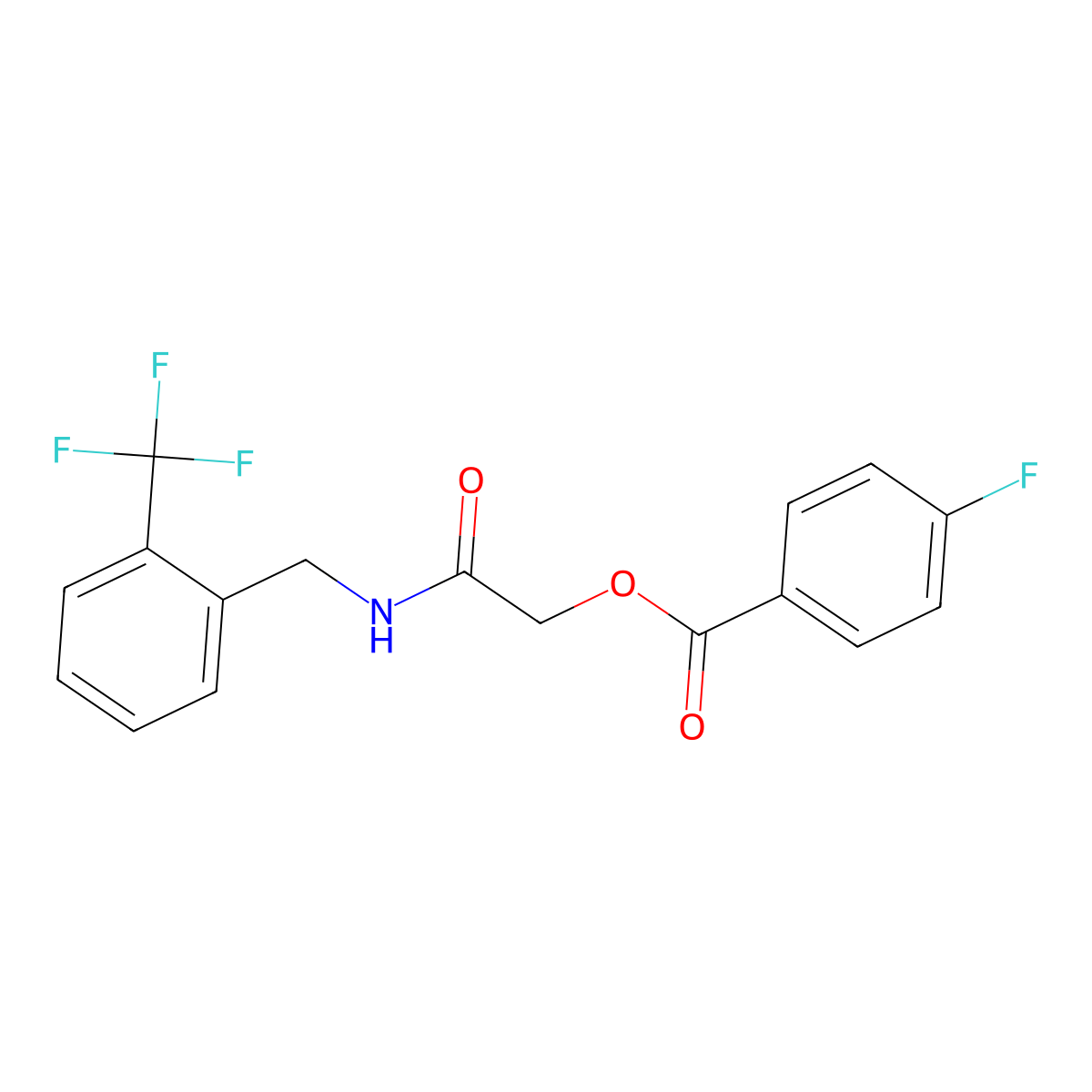 ({[2-(Trifluoromethyl)phenyl]methyl}carbamoyl)methyl 4-fluorobenzoate molecular structure, CAS 1794751-21-5