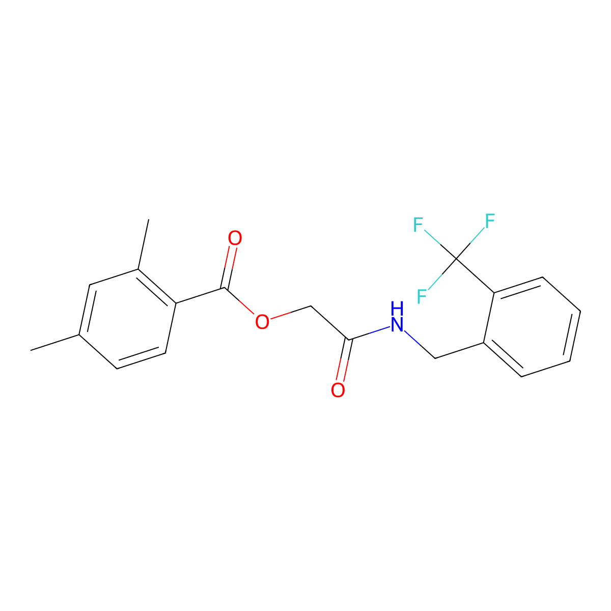 ({[2-(Trifluoromethyl)phenyl]methyl}carbamoyl)methyl 2,4-dimethylbenzoate molecular structure, CAS 1794751-37-3