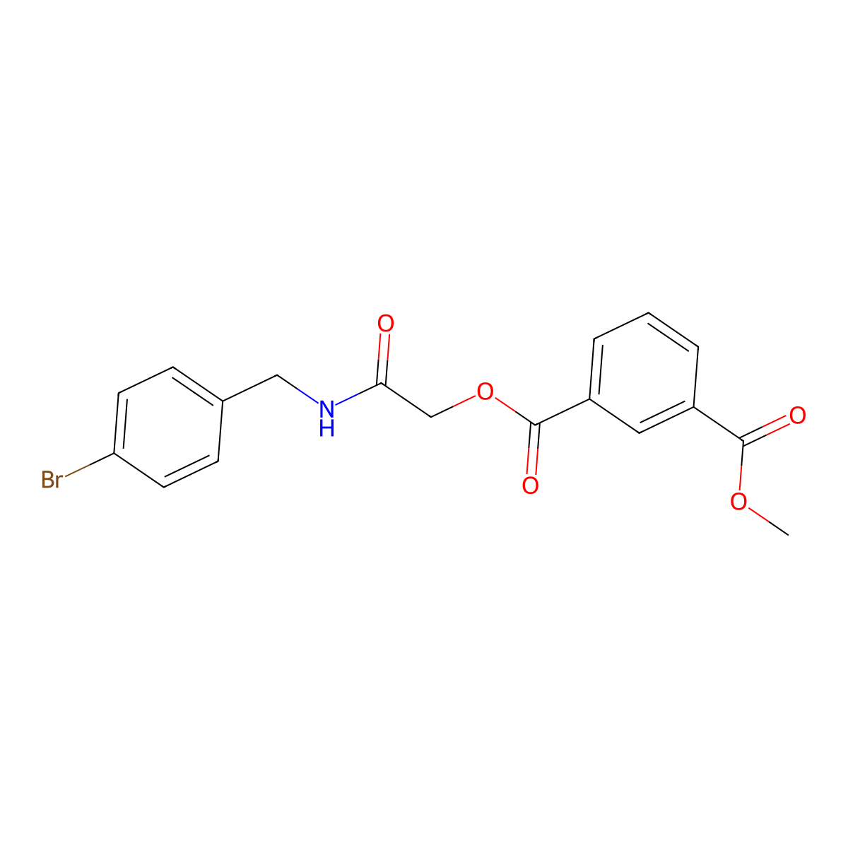 2-((4-Bromobenzyl)amino)-2-oxoethyl methyl isophthalate molecular structure, CAS 1794751-43-1