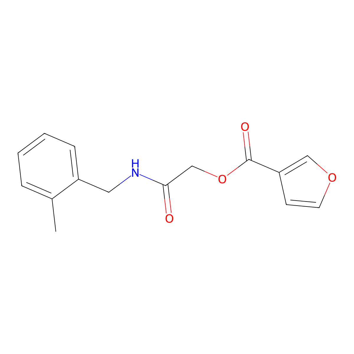 {[(2-Methylphenyl)methyl]carbamoyl}methyl furan-3-carboxylate molecular structure, CAS 1794751-73-7