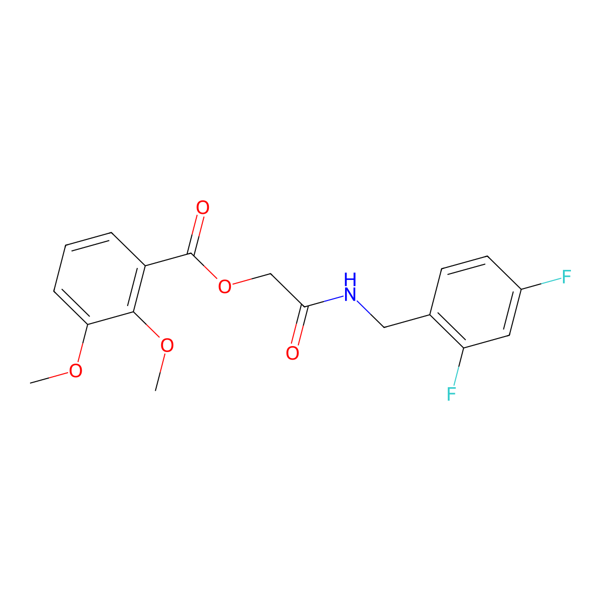 {[(2,4-Difluorophenyl)methyl]carbamoyl}methyl 2,3-dimethoxybenzoate molecular structure, CAS 1794751-76-0
