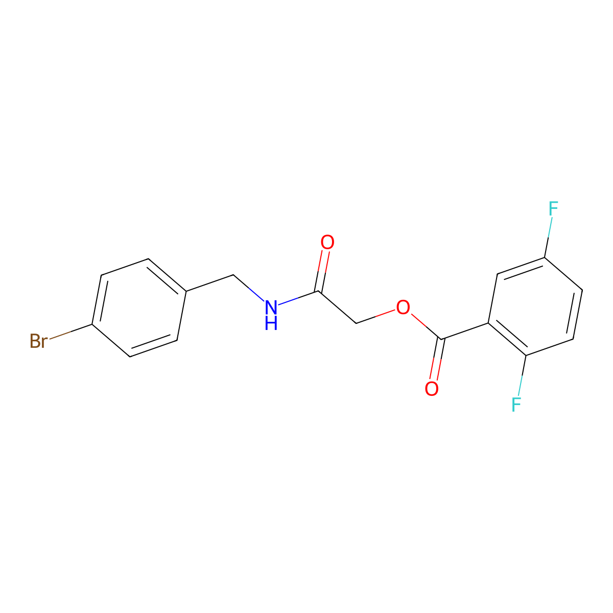 {[(4-Bromophenyl)methyl]carbamoyl}methyl 2,5-difluorobenzoate molecular structure, CAS 1794751-87-3