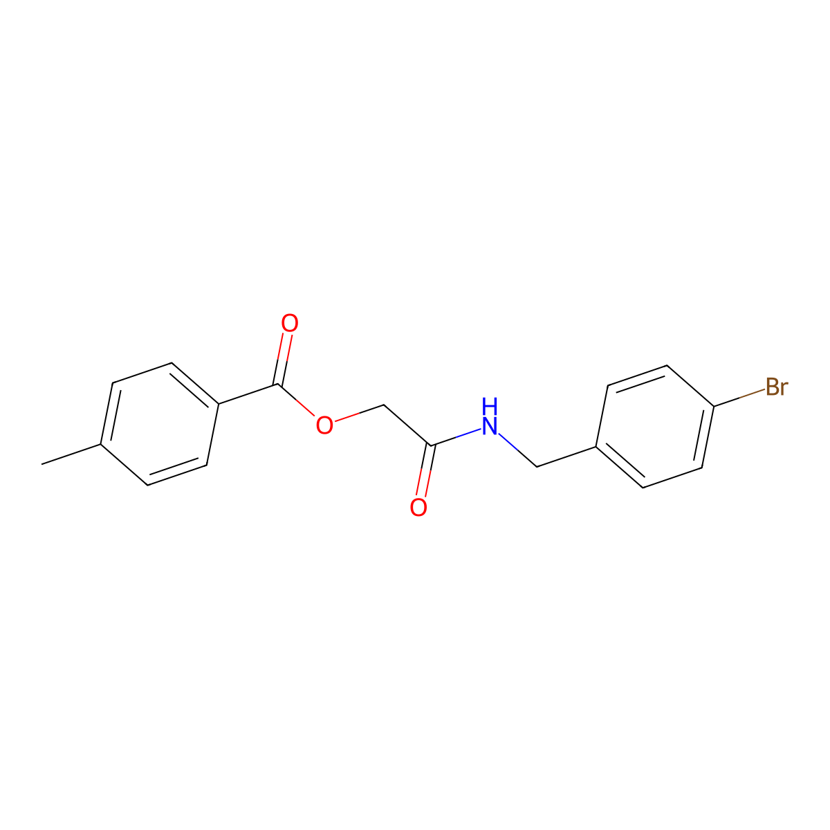 {[(4-Bromophenyl)methyl]carbamoyl}methyl 4-methylbenzoate molecular structure, CAS 1794751-93-1