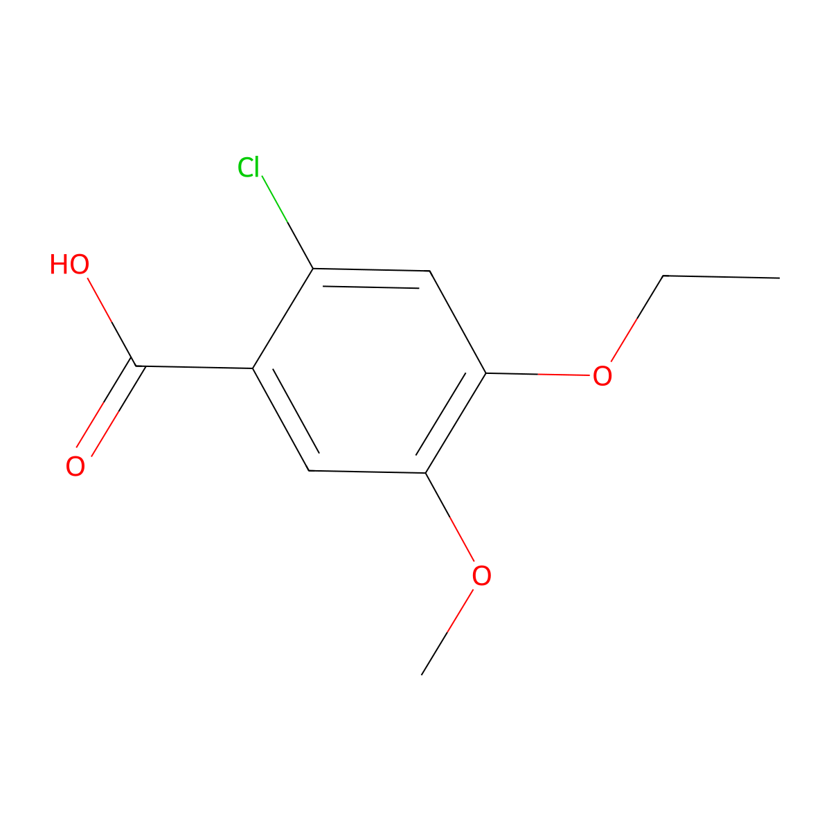 2-Chloro-4-ethoxy-5-methoxybenzoic acid molecular structure, CAS 1794756-74-3