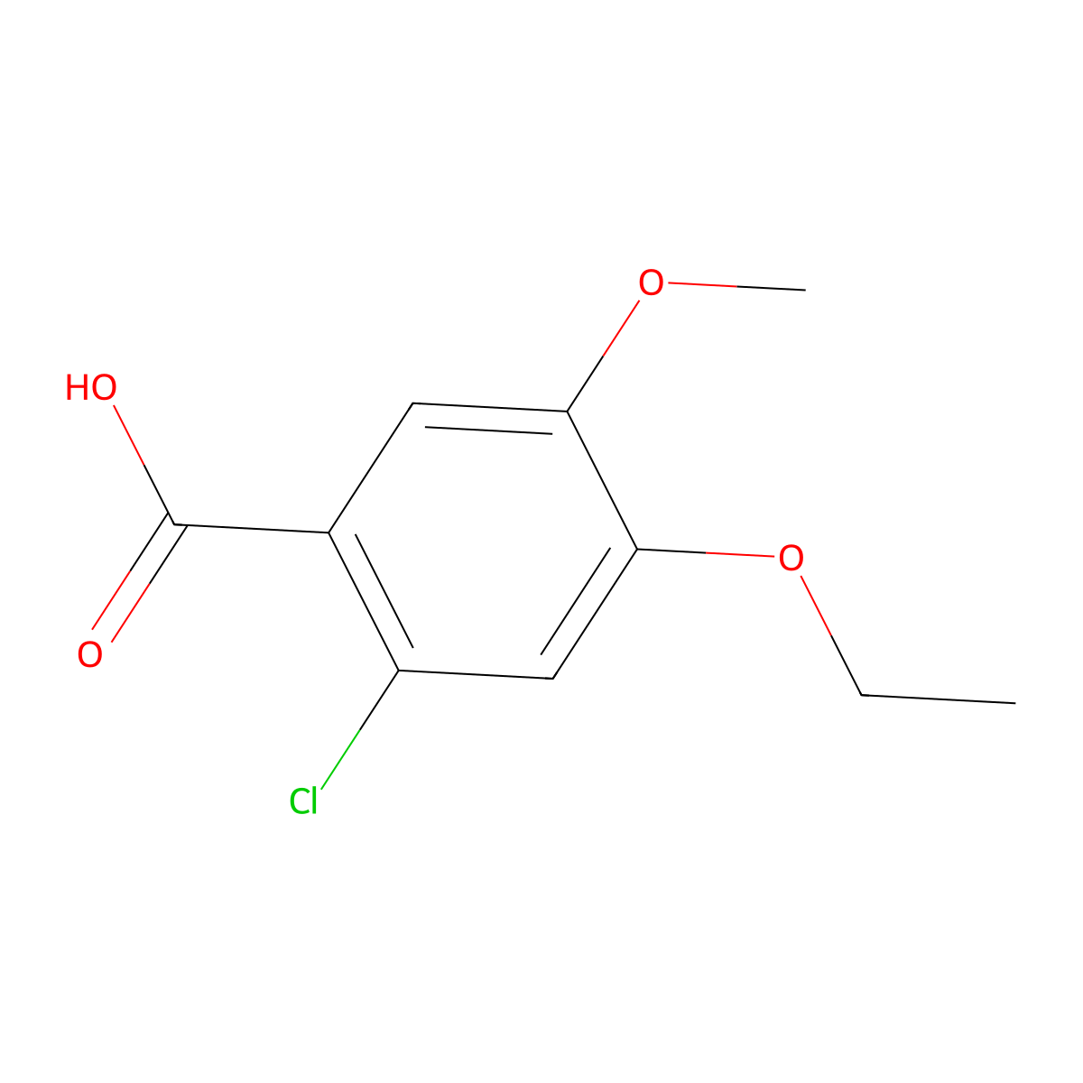 2-Chloro-4-ethoxy-5-methoxybenzoic acid molecular structure, CAS 1794756-74-3