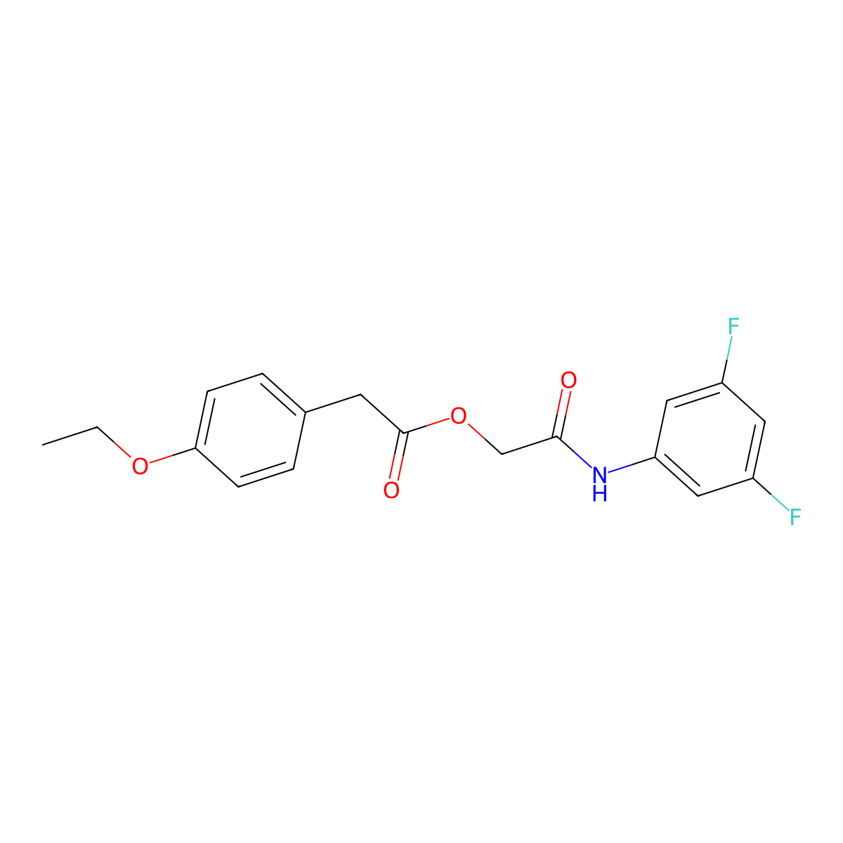 2-[(3,5-Difluorophenyl)amino]-2-oxoethyl (4-ethoxyphenyl)acetate molecular structure, CAS 1794776-53-6