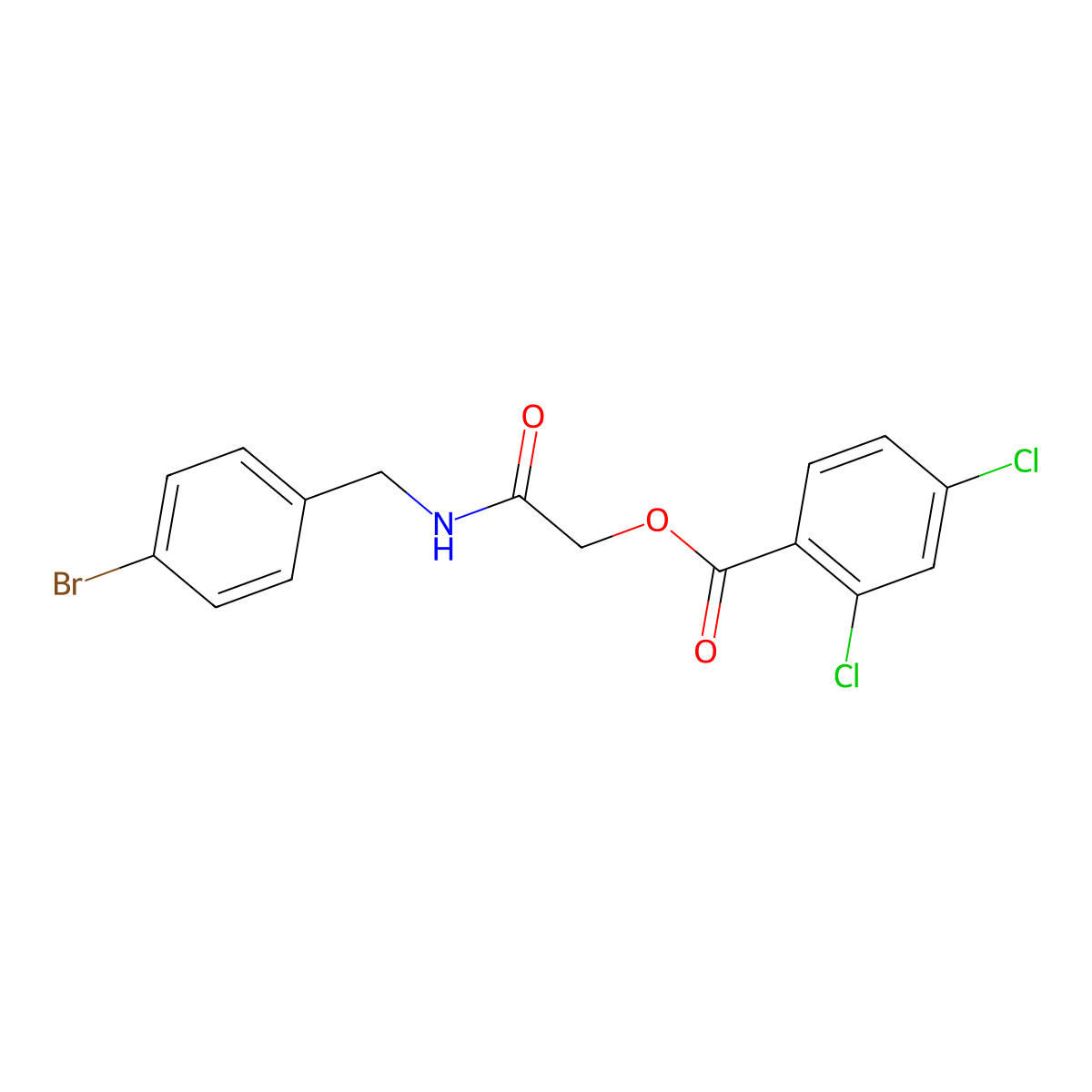 {[(4-Bromophenyl)methyl]carbamoyl}methyl 2,4-dichlorobenzoate molecular structure, CAS 1794777-31-3