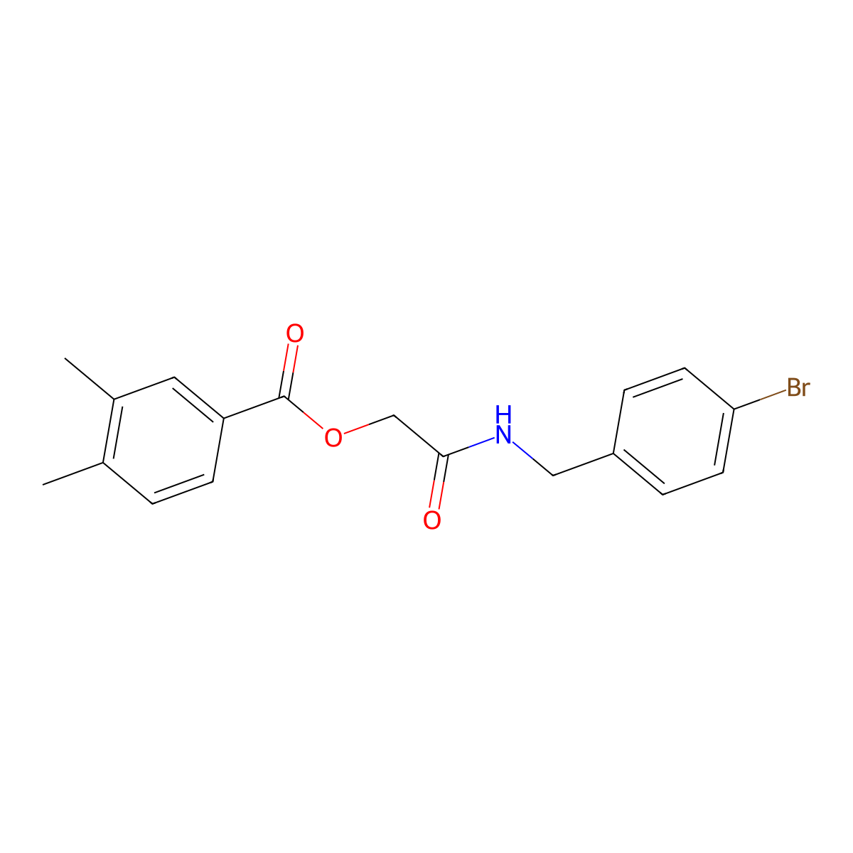 {[(4-Bromophenyl)methyl]carbamoyl}methyl 3,4-dimethylbenzoate molecular structure, CAS 1794778-19-0