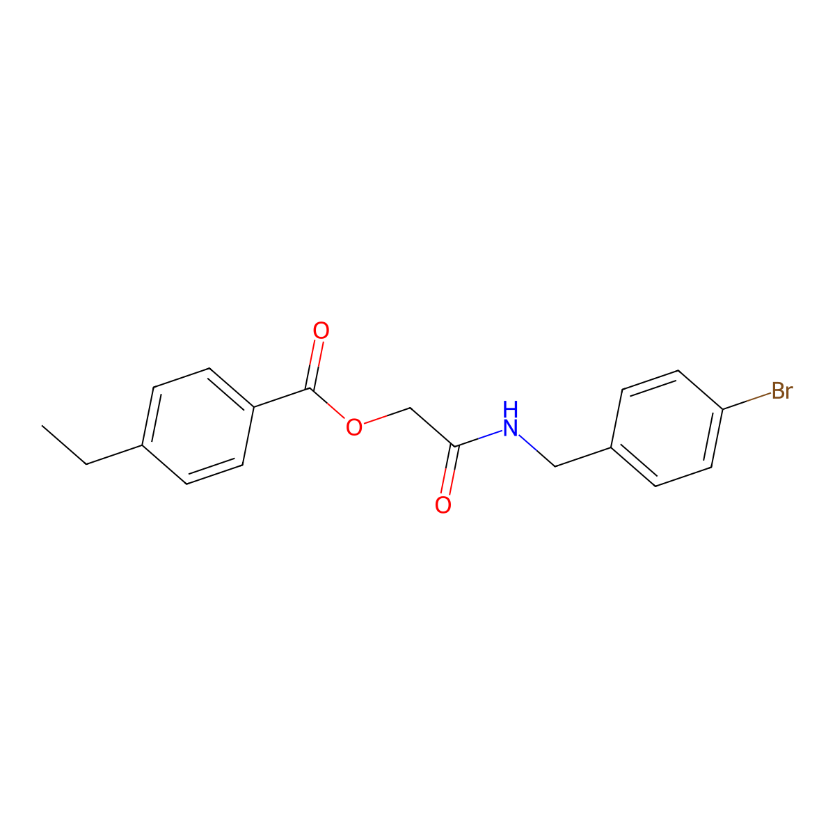 {[(4-Bromophenyl)methyl]carbamoyl}methyl 4-ethylbenzoate molecular structure, CAS 1794778-26-9