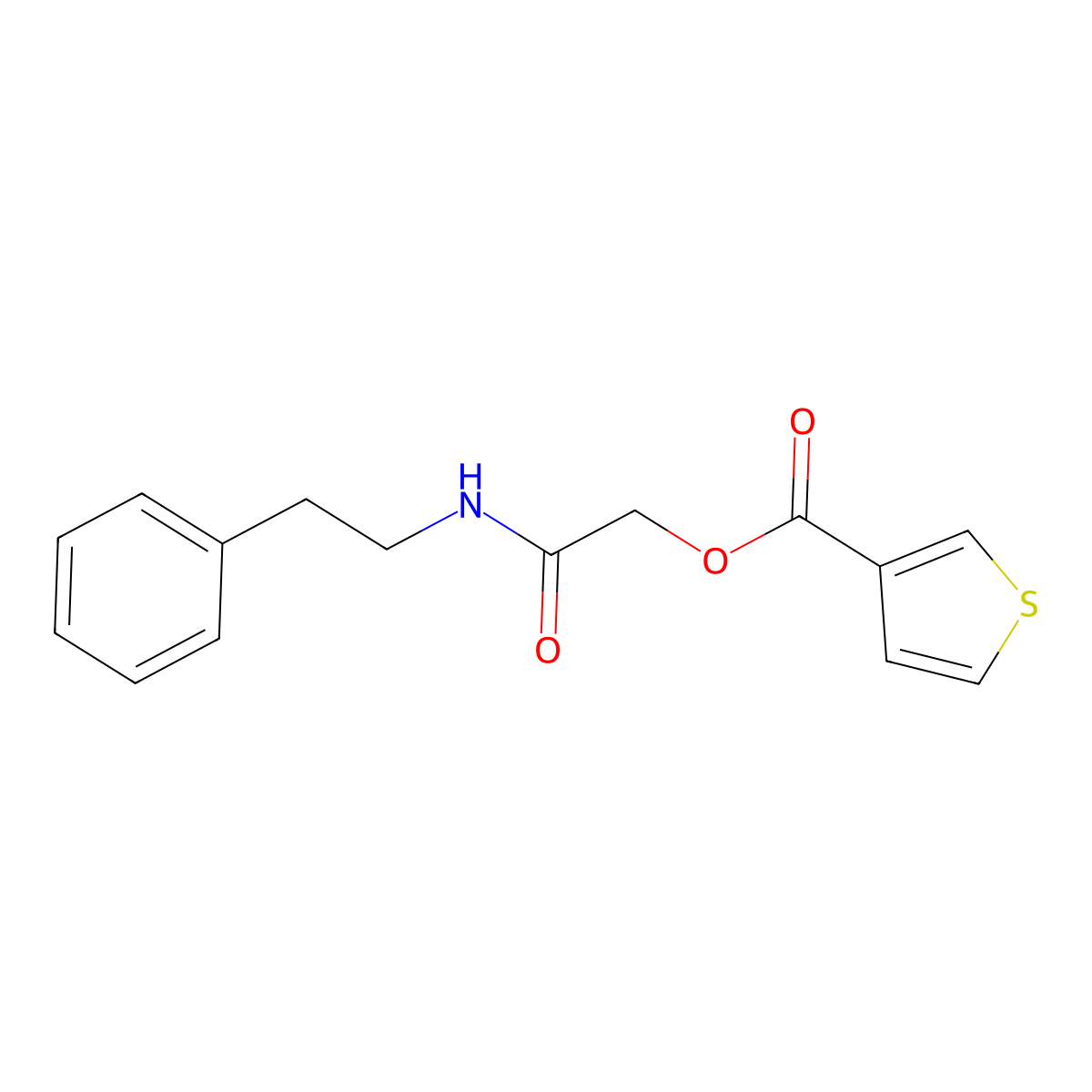 [(2-Phenylethyl)carbamoyl]methyl thiophene-3-carboxylate molecular structure, CAS 1794778-39-4