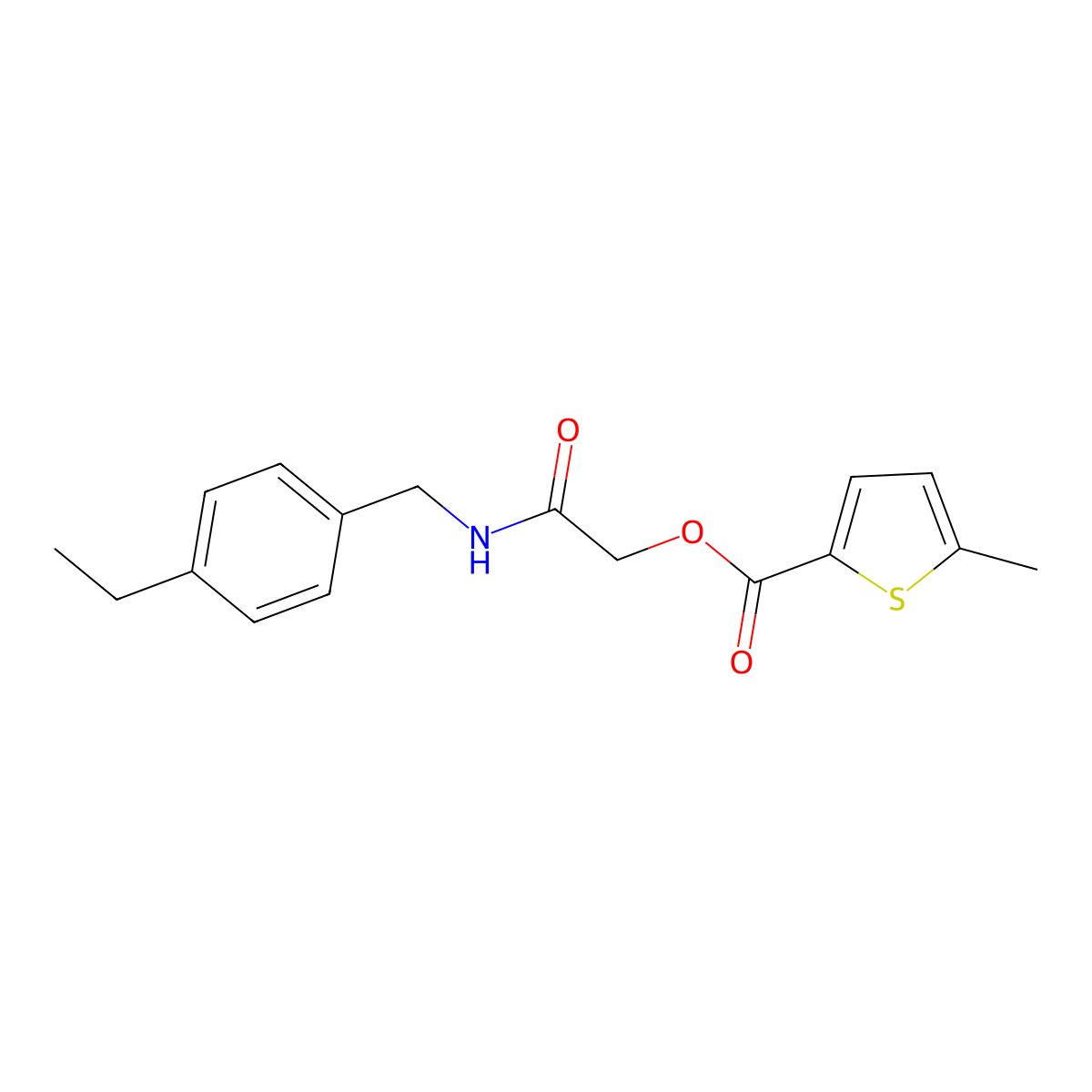 {[(4-Ethylphenyl)methyl]carbamoyl}methyl 5-methylthiophene-2-carboxylate molecular structure, CAS 1794778-52-1