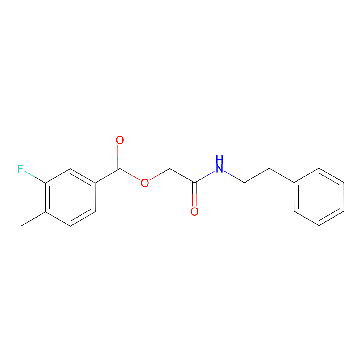 [(2-Phenylethyl)carbamoyl]methyl 3-fluoro-4-methylbenzoate molecular structure, CAS 1794778-69-0