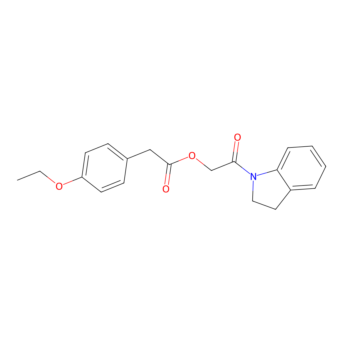 2-(Indolin-1-yl)-2-oxoethyl 2-(4-ethoxyphenyl)acetate molecular structure, CAS 1794781-07-9