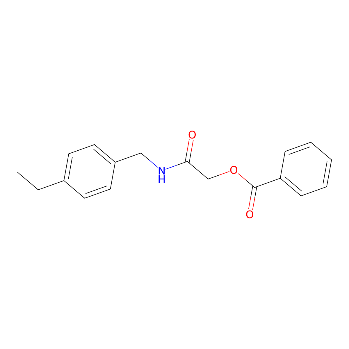 {[(4-Ethylphenyl)methyl]carbamoyl}methyl benzoate molecular structure, CAS 1794781-58-0