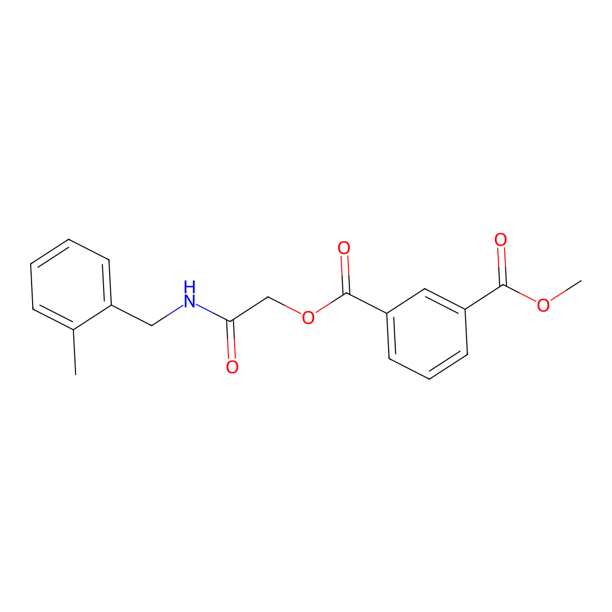 Methyl (2-((2-methylbenzyl)amino)-2-oxoethyl) isophthalate molecular structure, CAS 1794781-84-2