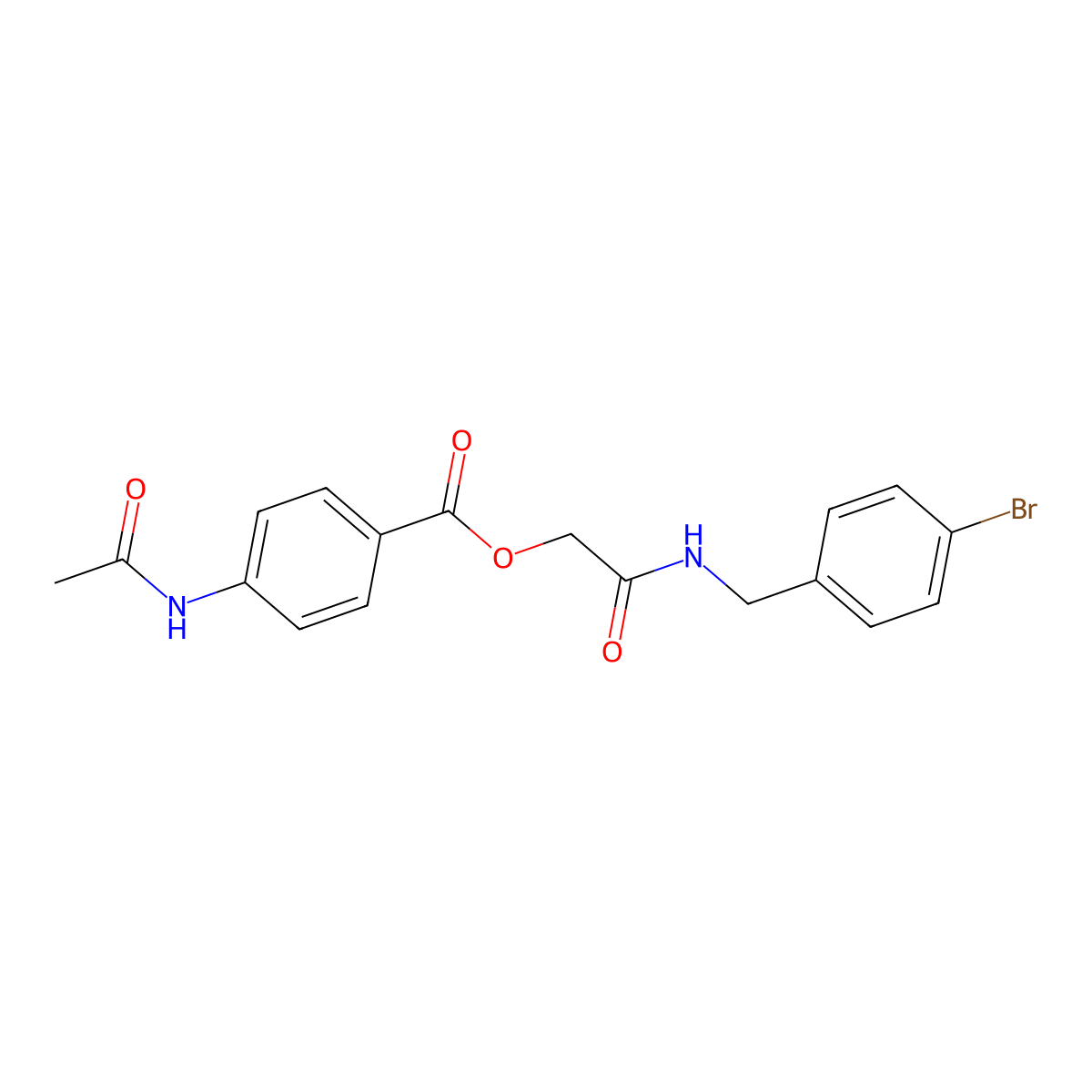 {[(4-Bromophenyl)methyl]carbamoyl}methyl 4-acetamidobenzoate molecular structure, CAS 1794781-88-6