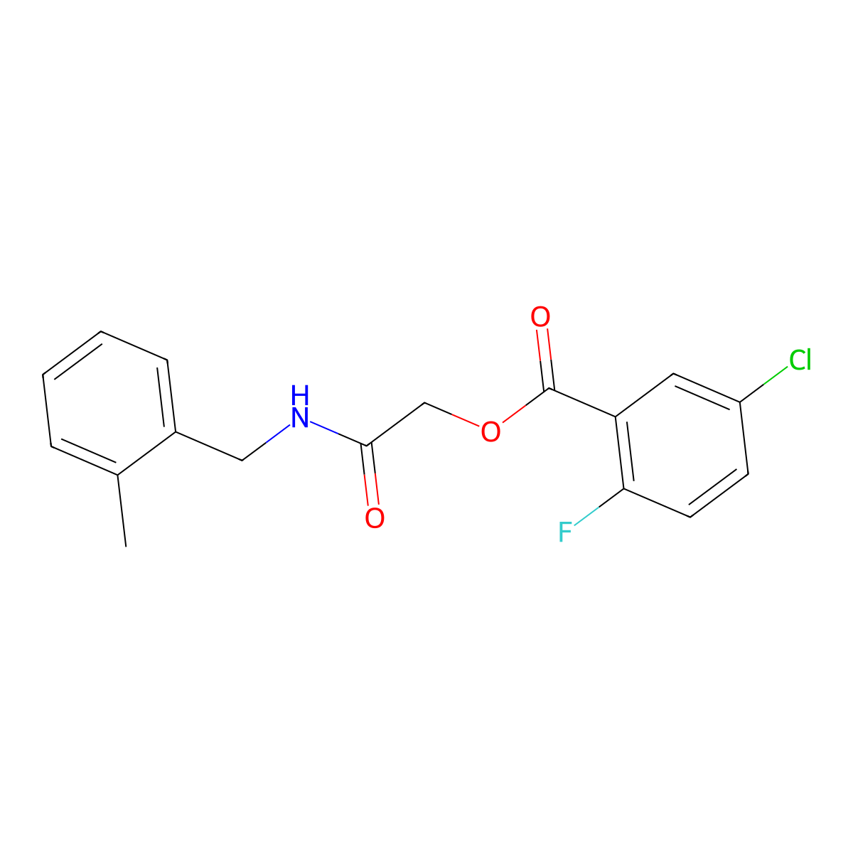 [2-[(2-Methylphenyl)methylamino]-2-oxoethyl] 5-chloro-2-fluorobenzoate molecular structure, CAS 1794782-02-7