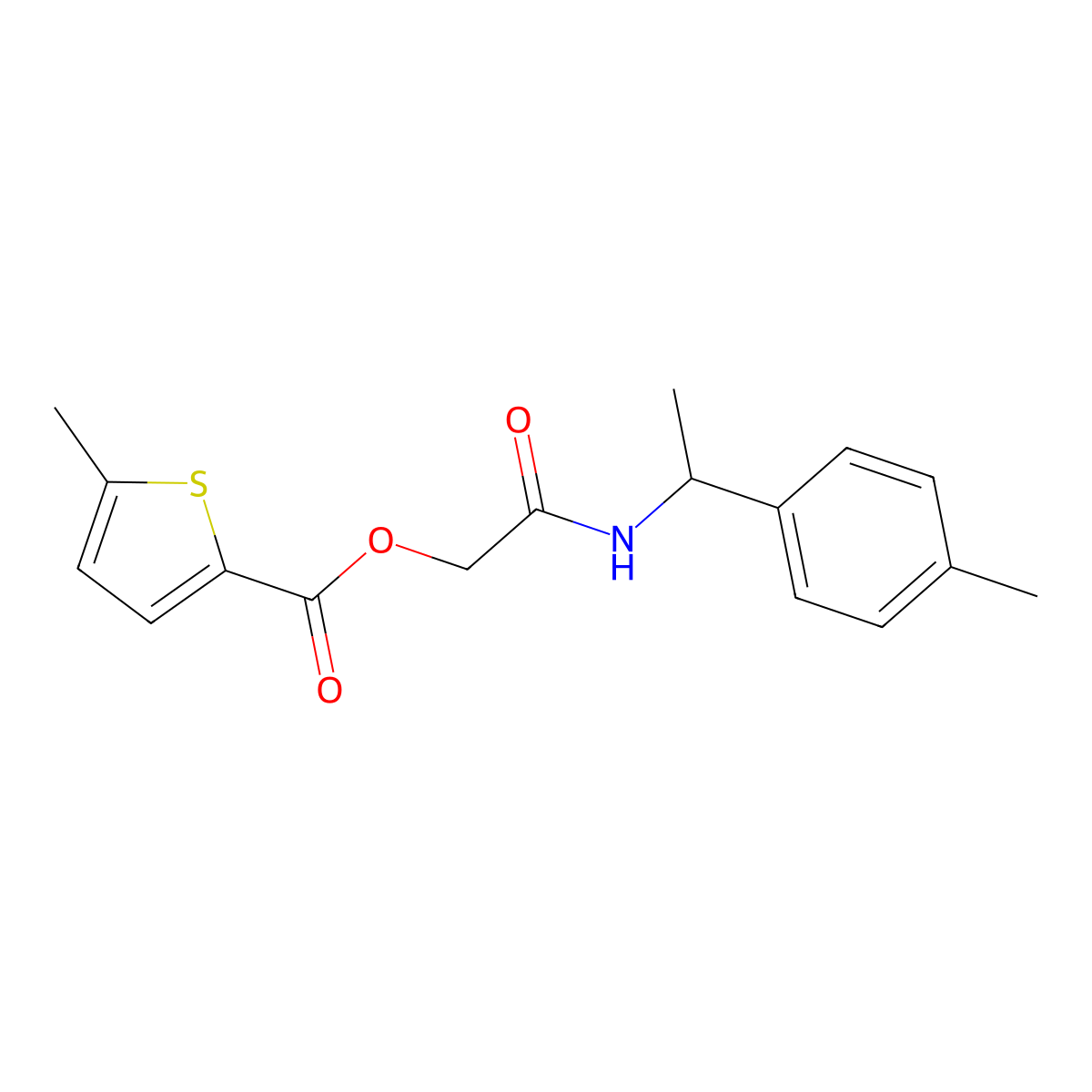 {[1-(4-Methylphenyl)ethyl]carbamoyl}methyl 5-methylthiophene-2-carboxylate molecular structure, CAS 1794782-16-3