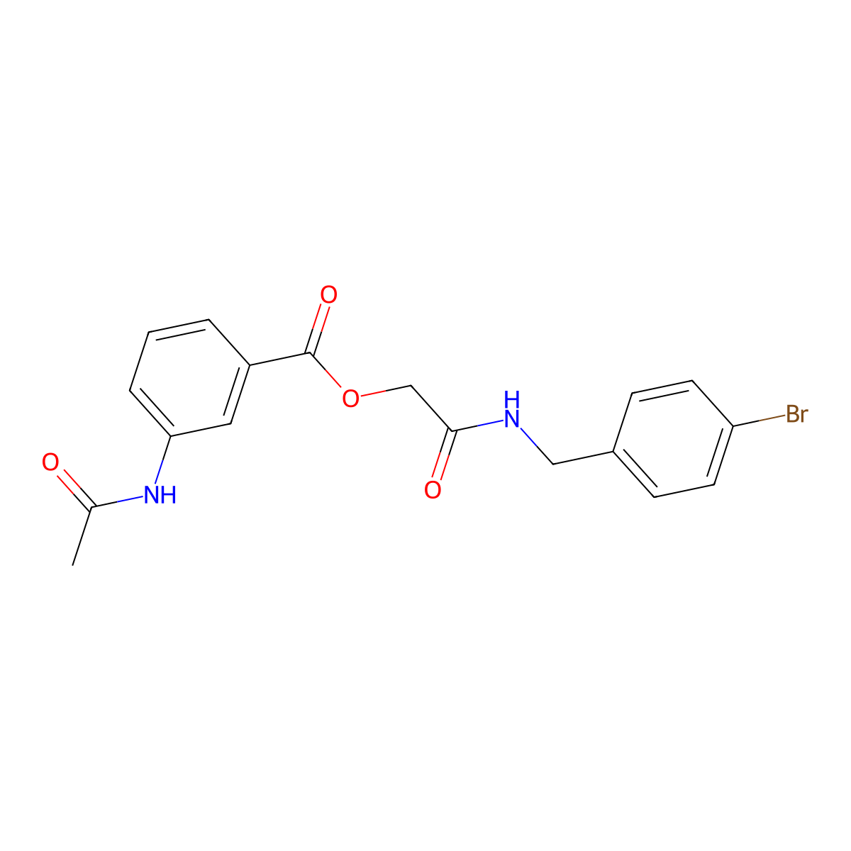 {[(4-Bromophenyl)methyl]carbamoyl}methyl 3-acetamidobenzoate molecular structure, CAS 1794782-26-5