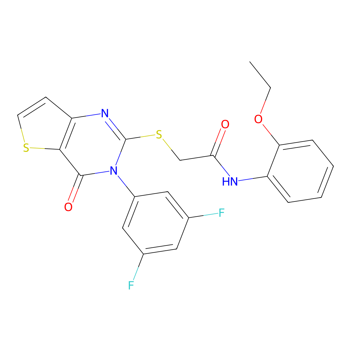 2-{[3-(3,5-difluorophenyl)-4-oxo-3H,4H-thieno[3,2-d]pyrimidin-2-yl]sulfanyl}-N-(2-ethoxyphenyl)acetamide molecular structure, CAS 1794782-40-3