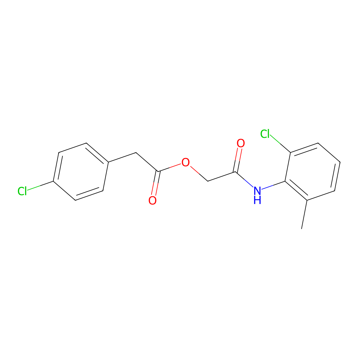2-[(2-Chloro-6-methylphenyl)amino]-2-oxoethyl (4-chlorophenyl)acetate molecular structure, CAS 1794785-08-2