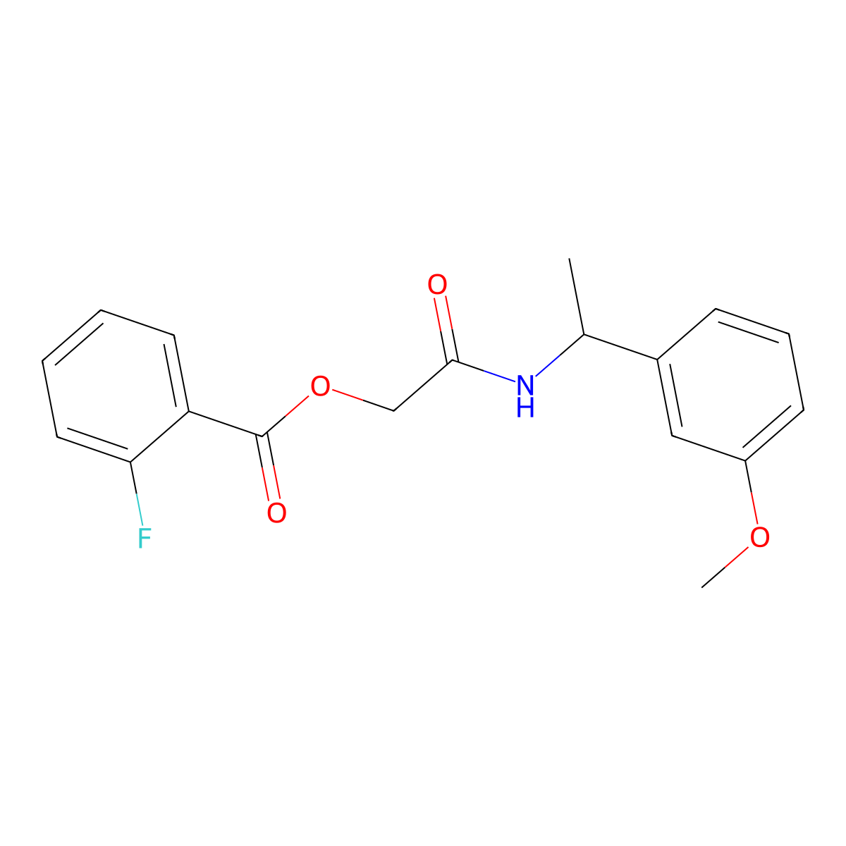 2-((1-(3-Methoxyphenyl)ethyl)amino)-2-oxoethyl 2-fluorobenzoate molecular structure, CAS 1794785-28-6