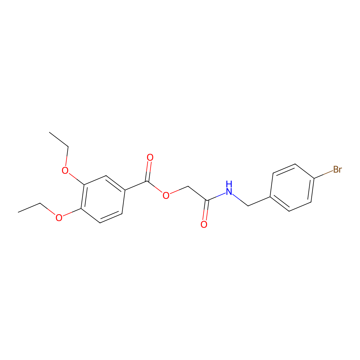 {[(4-Bromophenyl)methyl]carbamoyl}methyl 3,4-diethoxybenzoate molecular structure, CAS 1794785-33-3