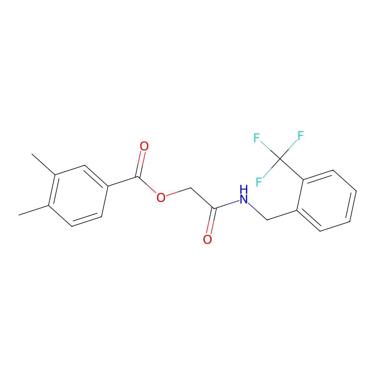 ({[2-(Trifluoromethyl)phenyl]methyl}carbamoyl)methyl 3,4-dimethylbenzoate molecular structure, CAS 1794785-36-6