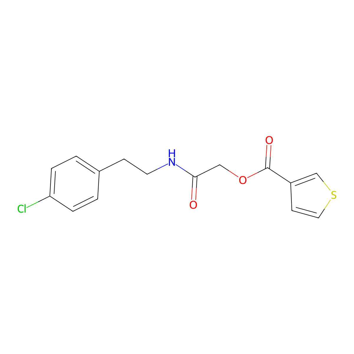 {[2-(4-Chlorophenyl)ethyl]carbamoyl}methyl thiophene-3-carboxylate molecular structure, CAS 1794785-58-2