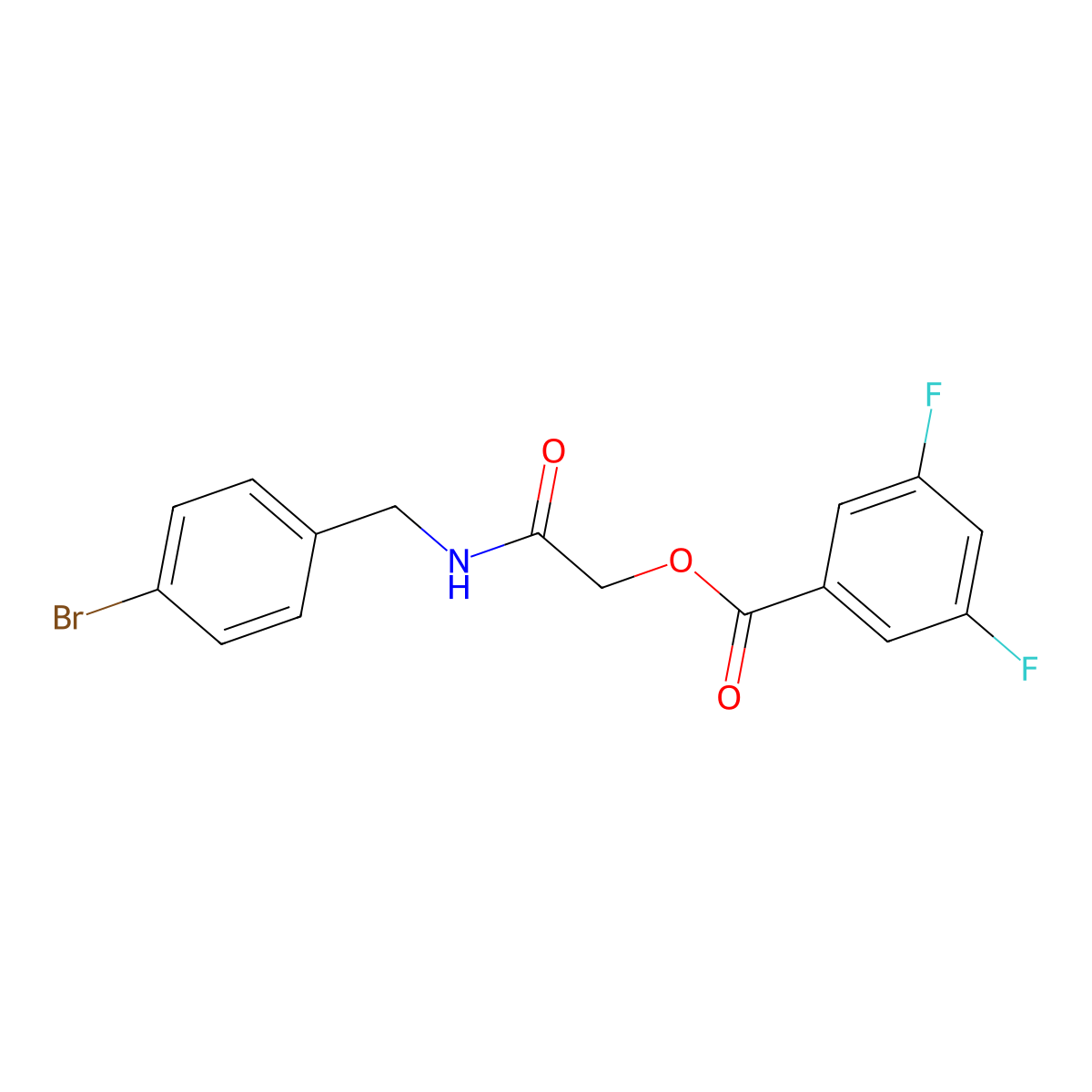 {[(4-Bromophenyl)methyl]carbamoyl}methyl 3,5-difluorobenzoate molecular structure, CAS 1794785-64-0