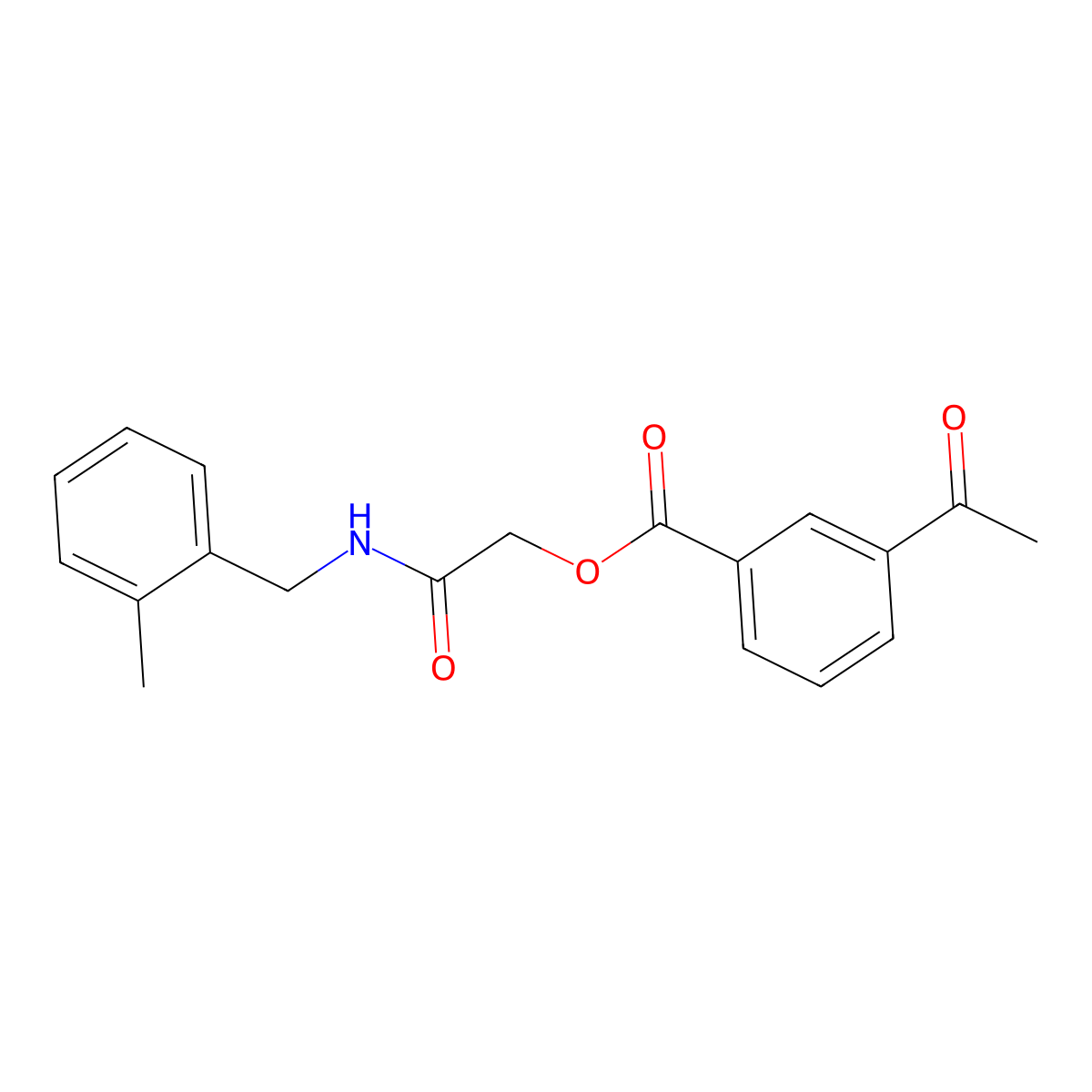 {[(2-Methylphenyl)methyl]carbamoyl}methyl 3-acetylbenzoate molecular structure, CAS 1794785-79-7