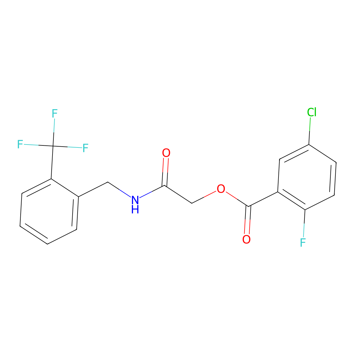 ({[2-(Trifluoromethyl)phenyl]methyl}carbamoyl)methyl 5-chloro-2-fluorobenzoate molecular structure, CAS 1794785-81-1