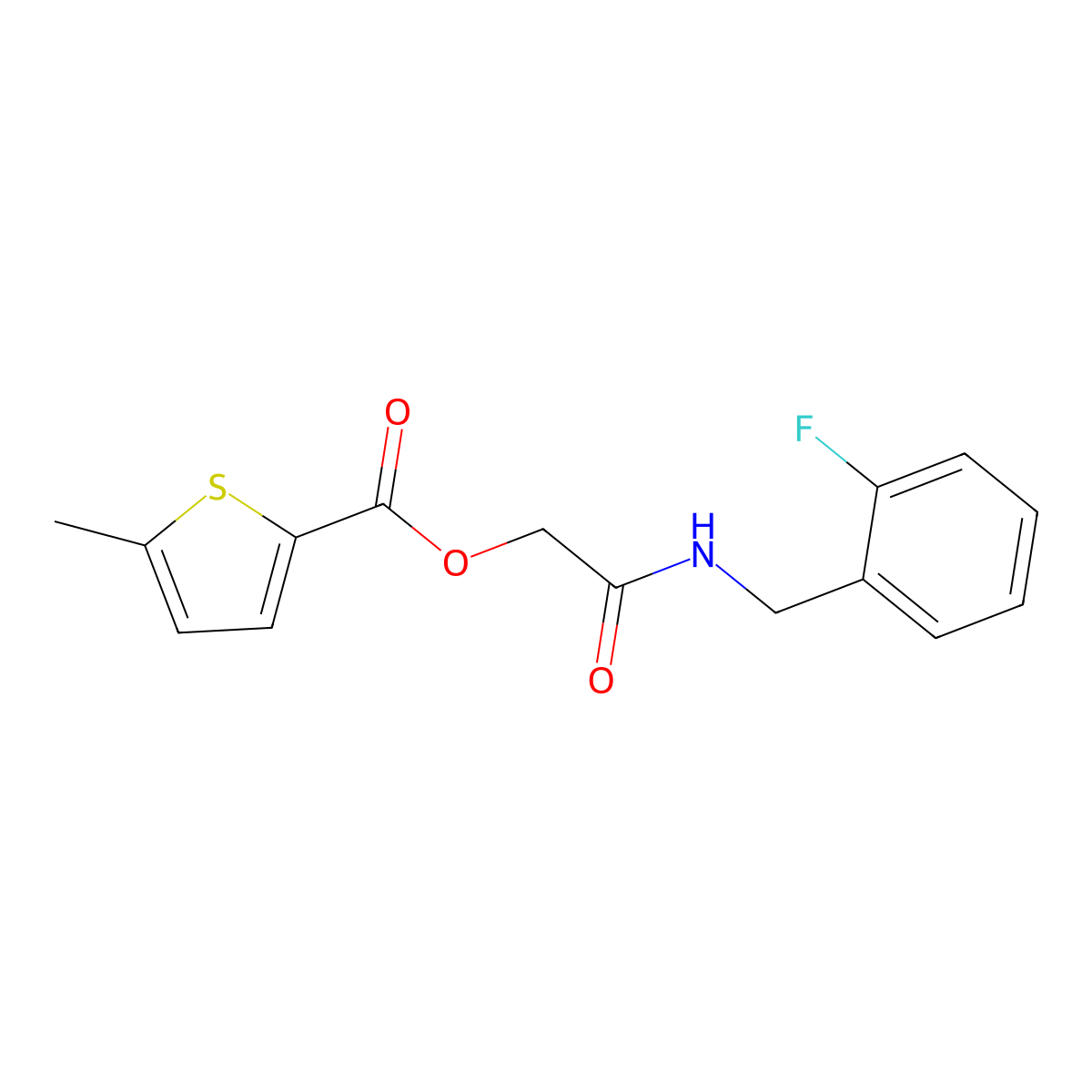 {[(2-Fluorophenyl)methyl]carbamoyl}methyl 5-methylthiophene-2-carboxylate molecular structure, CAS 1794785-89-9