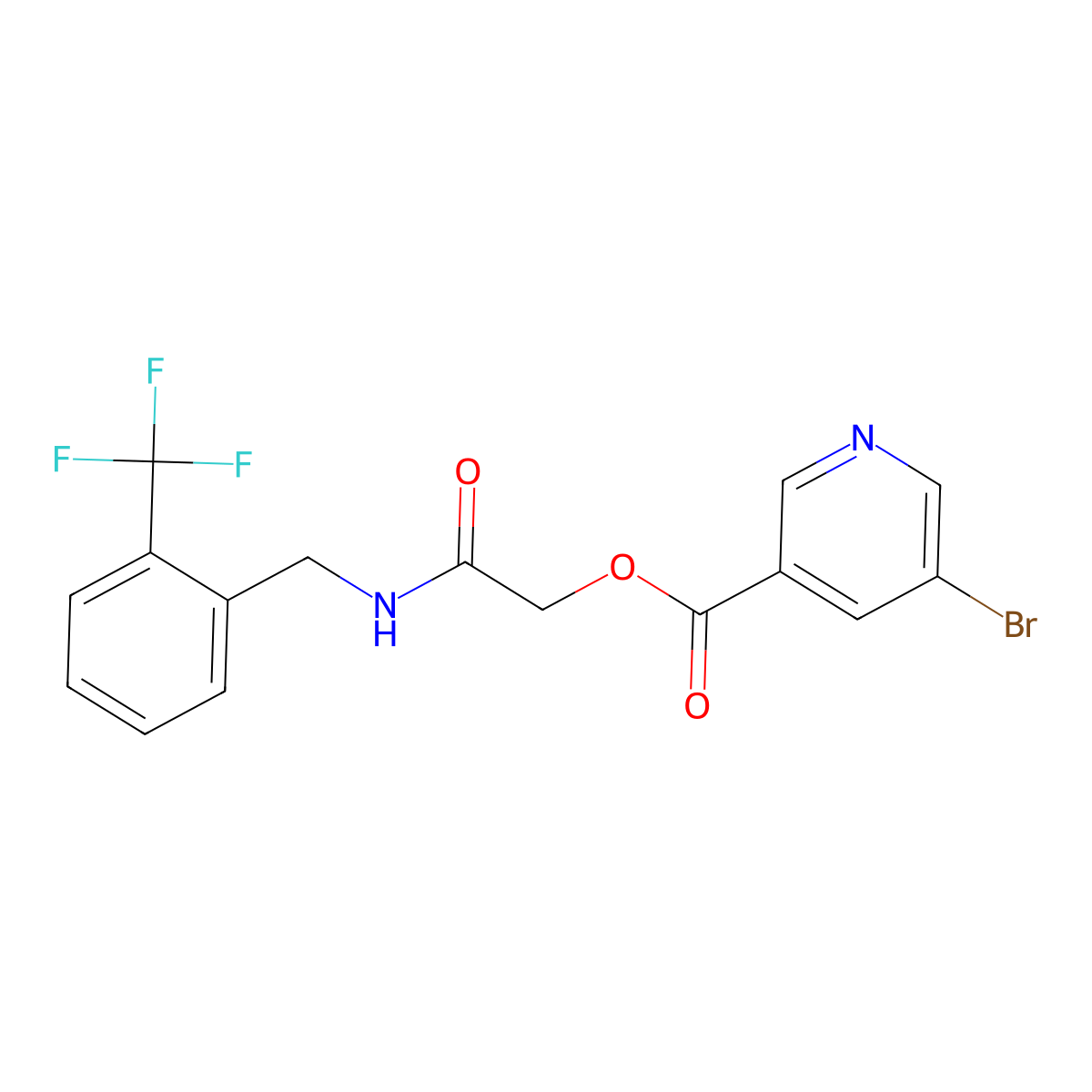 ({[2-(Trifluoromethyl)phenyl]methyl}carbamoyl)methyl 5-bromopyridine-3-carboxylate molecular structure, CAS 1794785-99-1