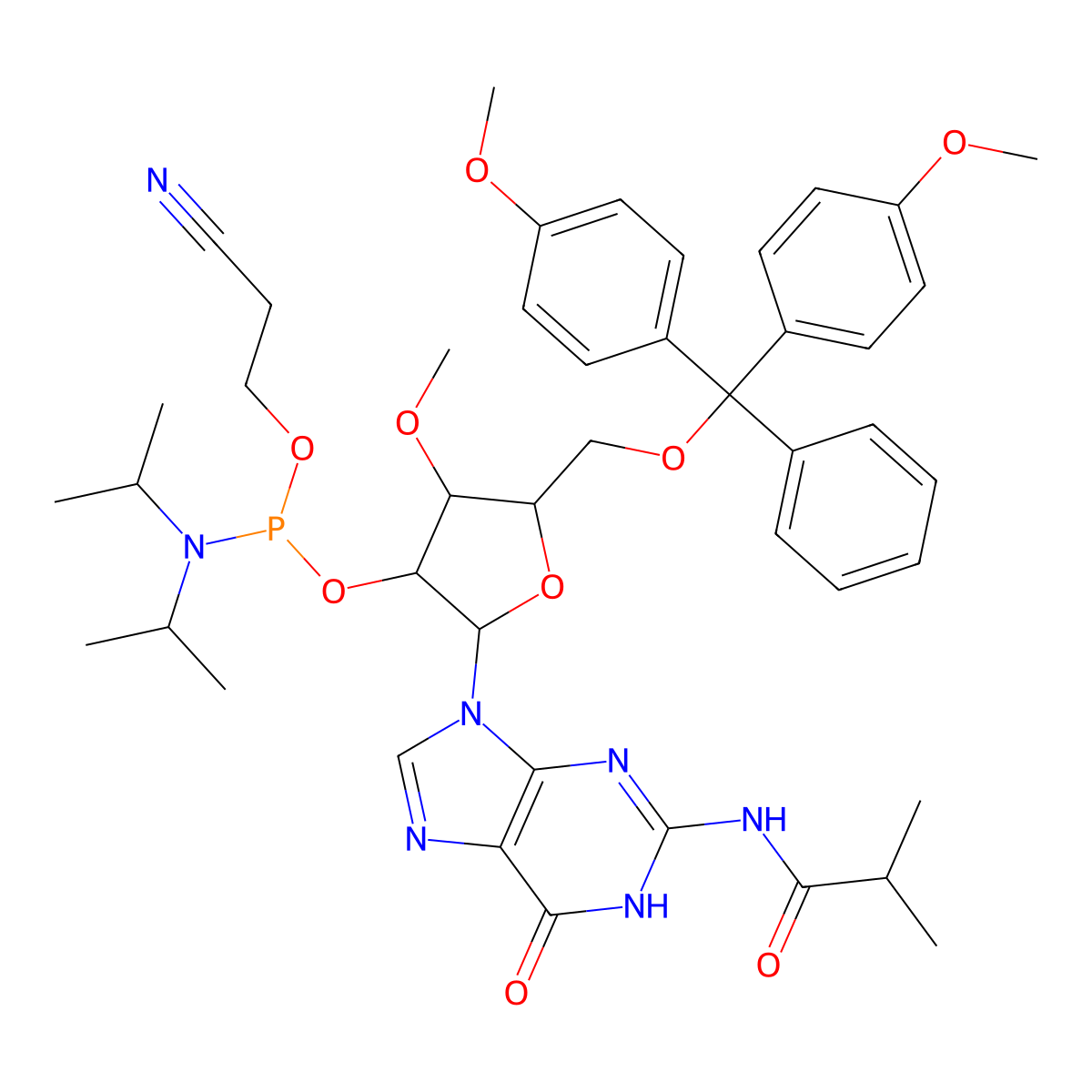 3'-O-Me-G(iBu)-2'-phosphoramidite molecular structure, CAS 179479-04-0