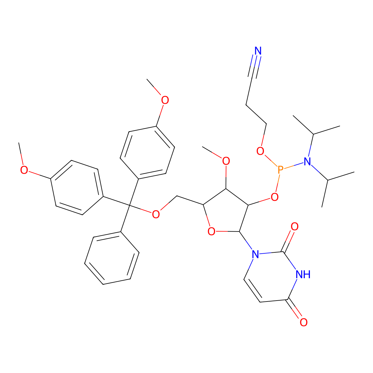 3'-O-Me-U-2'-phosphoramidite molecular structure, CAS 179479-05-1