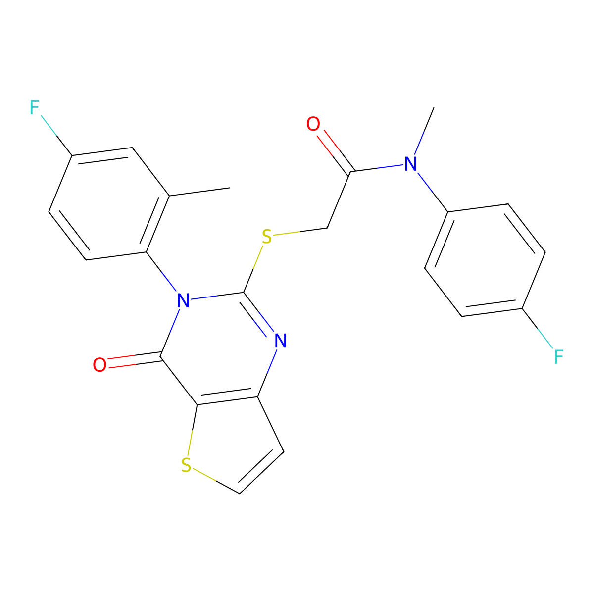 2-{[3-(4-fluoro-2-methylphenyl)-4-oxo-3H,4H-thieno[3,2-d]pyrimidin-2-yl]sulfanyl}-N-(4-fluorophenyl)-N-methylacetamide molecular structure, CAS 1794794-40-3