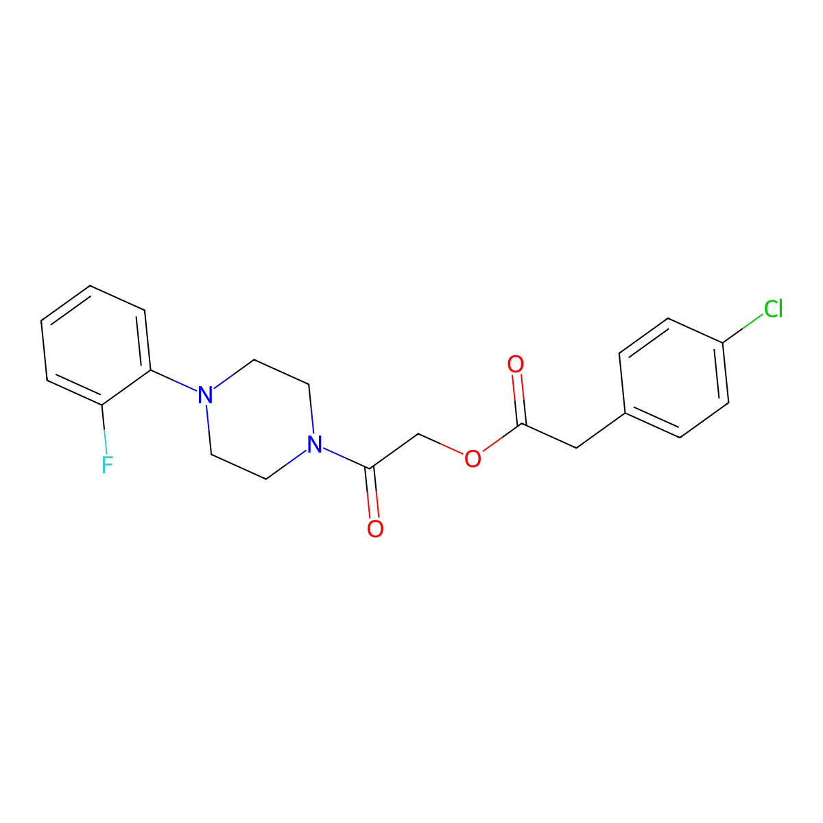 2-[4-(2-Fluorophenyl)piperazin-1-YL]-2-oxoethyl 2-(4-chlorophenyl)acetate molecular structure, CAS 1794798-16-5